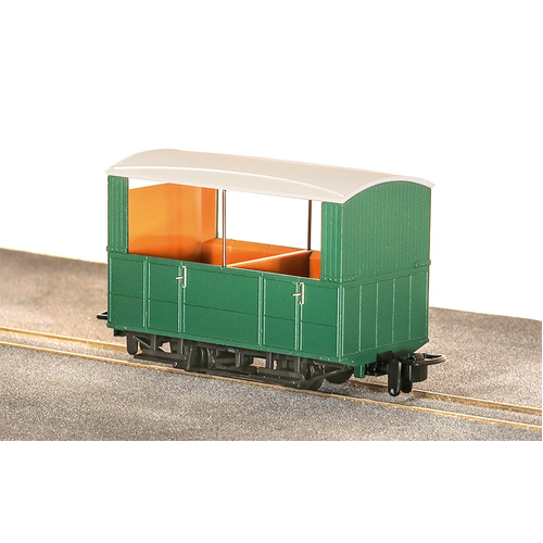 Peco -  OO-9 GVT 4wheel open.side coach Green - GR520UG