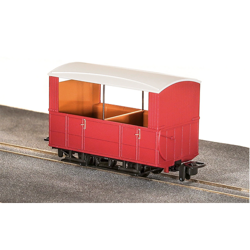 Peco -  OO-9 GVT 4wheel open.side coach Red - GR520UR