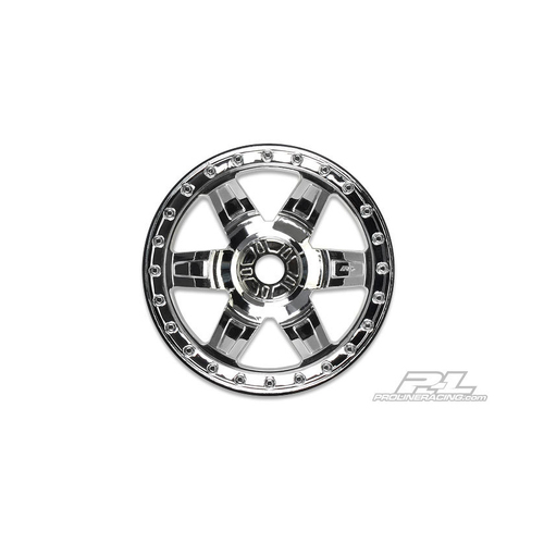 PROLINE DESPERADO 3.8 TRAXXAS BEAD CHROME ZERO OFFSET WHEEL 2PC - PR2732-01