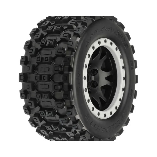 Proline - Badlands MX43 Pro-Loc Tyres Mounted on Impulse Black / Grey Wheels, X-Maxx