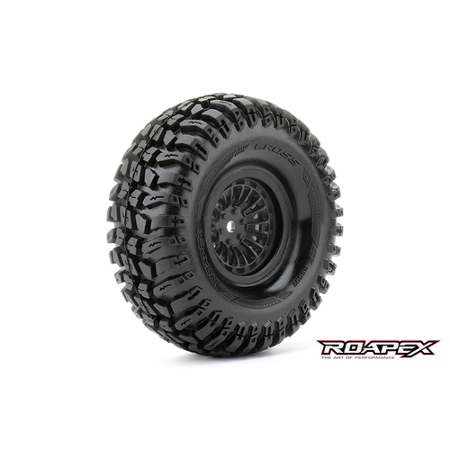 Roapex - Cross Black wheel w/12mm Hex Mounted