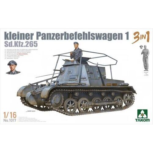Takom - 1/16 Kleiner Panzerbefehlswagen 1 3in1 Sd.Kfz.265 Plastic Model Kit [1017]
