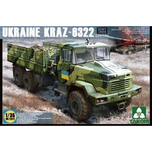 Takom - 1/35 Ukraine KrAz-6322 Heavy Truck (late type) Plastic Model Kit [2022]