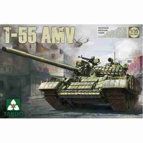 Takom - 1/35 Russian Medium Tank T-55 AMV Plastic Model Kit