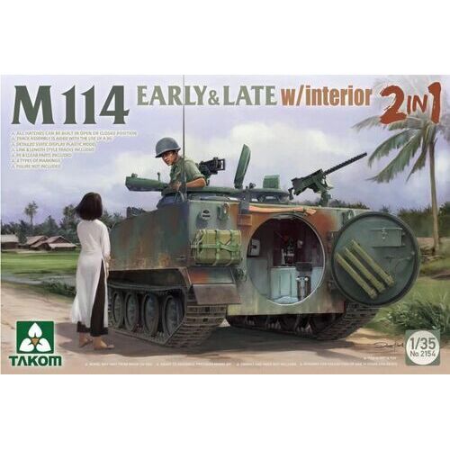 Takom - 1/35 M114 EARLY & LATE w/interior 2 in 1 Plastic Model Kit [2154]