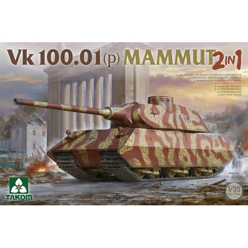 Takom - 1/35 Vk 100.01(p) MAMMUT 2 in 1 Plastic Model Kit [2156]