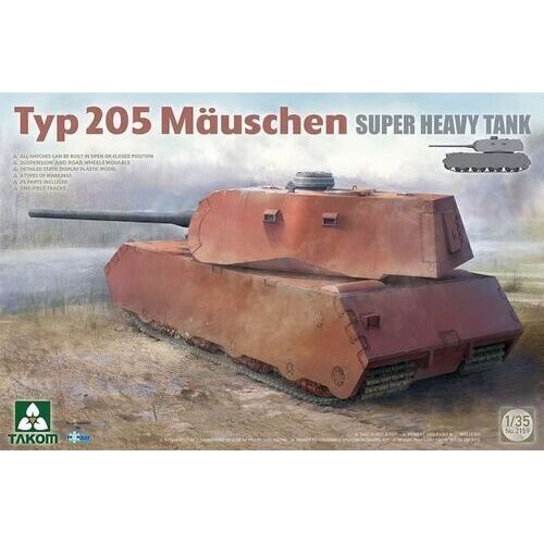 Takom - 1/35 Typ 205 Mauschen Super Heavy Tank Plastic Model Kit [2159]