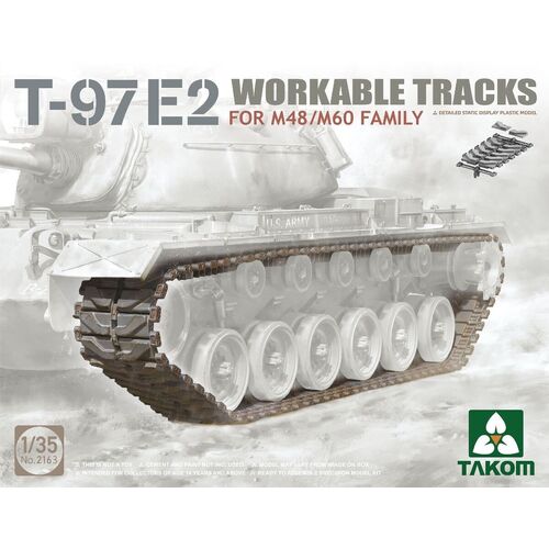 Takom - 1/35 T-97E2 Workable Tracks For M48/M60 Family Plastic Model Kit [2163]