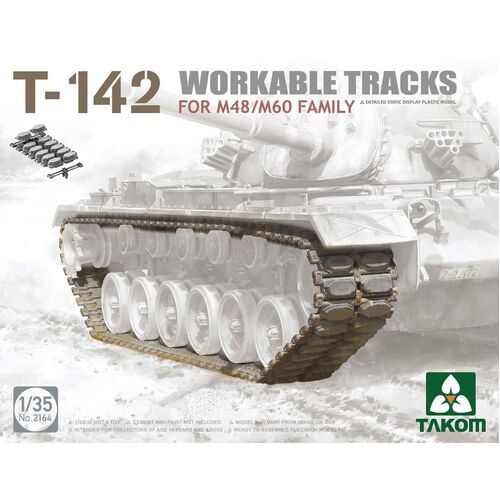 Takom - 1/35 T-142 Workable Tracks For M48/M60 Family Plastic Model Kit [2164]