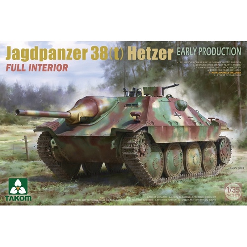 Takom - 1/35 Jagdpanzer 38(t) Hetzer Early Production w/ Full Interior Plastic Model Kit