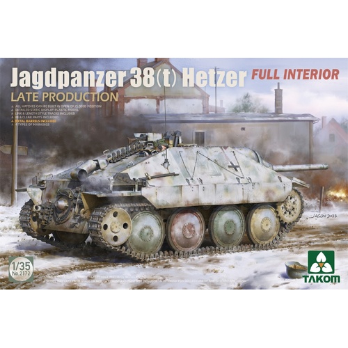 Takom - 1/35 Jagdpanzer 38(t) Hetzer Late Production w/ Full Interior Plastic Model Kit