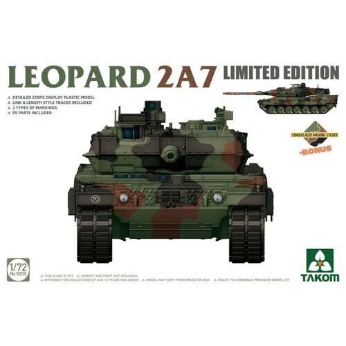 Takom - 1/72 LEOPARD 2A7 Main Battle TankLimited Edition Plastic Model Kit