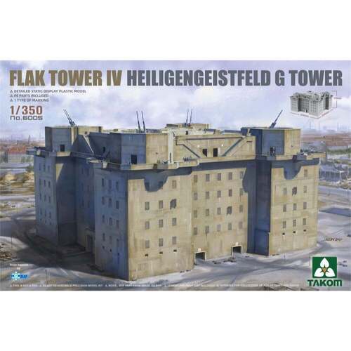 Takom - 1/350 Flak Tower IV Heiligengeistfeld G Tower Plastic Model Kit