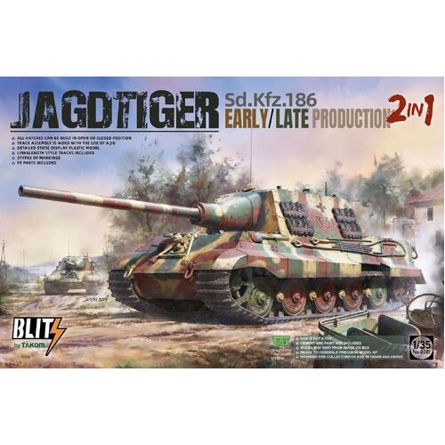 Takom - 1/35 Sd.Kfz.186 Jagdtiger early/late production 2 in 1 Plastic Model Kit