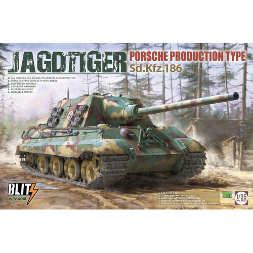 Takom - 1/35 JAGDTIGER PORSCHE PRODUCTION TYPE Sd.Kfz.186 Plastic Model Kit