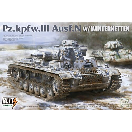 Takom - 1/35 Pz.Kpfw.III Ausf.N w/ Winterketten Plastic Model Kit