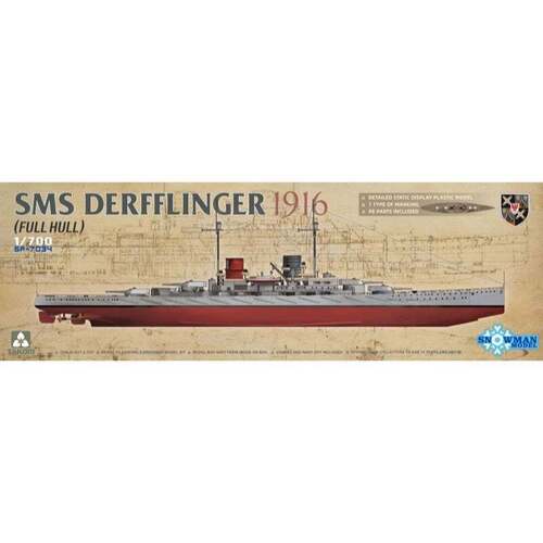 Takom - 1/700 SMS Derfflinger 1916 (Full Hull) (Snowman) Plastic Model Kit