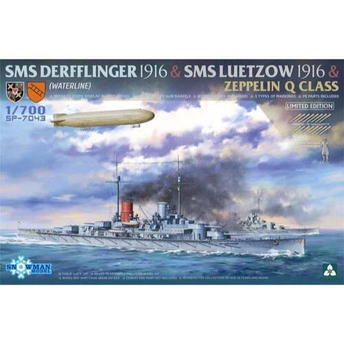 Takom - 1/700 SMS Derfflinger 1916 & SMS Luetzow 1916 & Zeppelin Q Class (Snowman) (Limited Edition) [SP-7043]