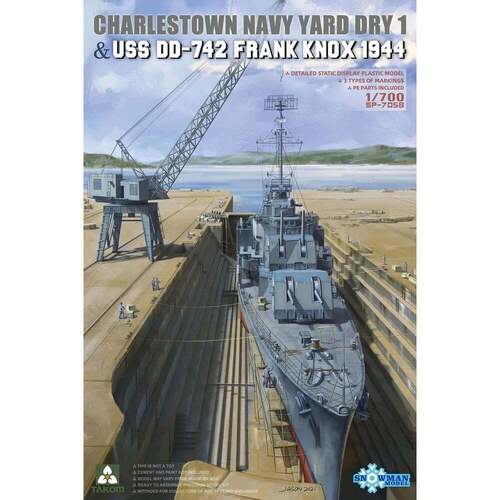 Takom - 1/700 Charlestown Navy Yard Dry Dock 1 & USS DD-742 Frank Knox 1944 Model Kit [SP-7058]