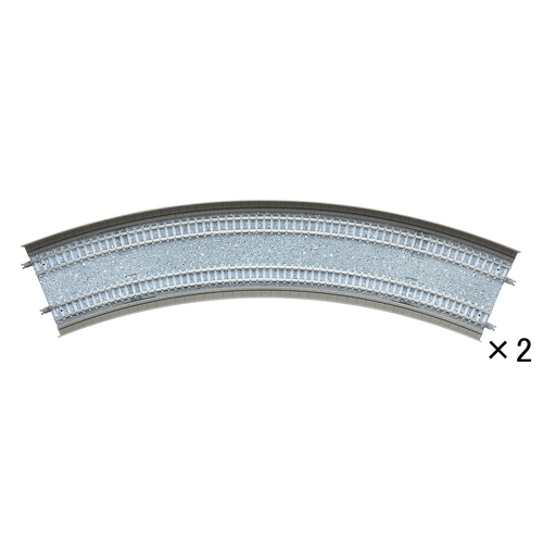 Tomix N Slab Curve Double Track 18-5/16" 465mm & 16-7/8" 428mm Radius, 45° (2)