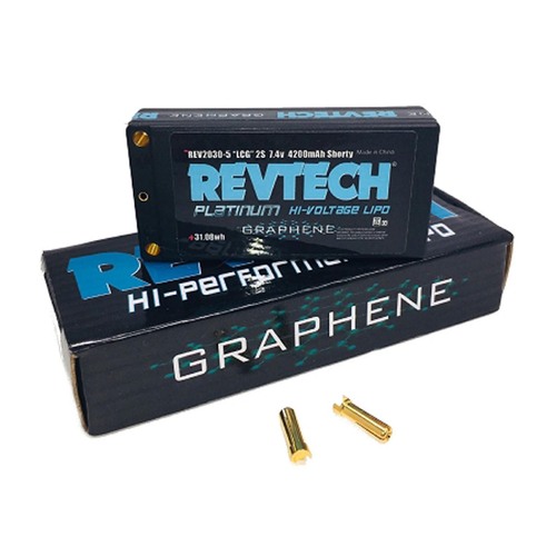 TRINITY REVTECH LCG Shorty Graphene 2S LiPo Battery, 110C 4200mah - TRIREV-2030-5