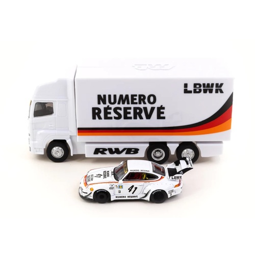 Tarmac Works - 1/64 RWB 993 LBWK with Plastic Truck Packaging - Singapore Special Edition - TW64-017-LBWK