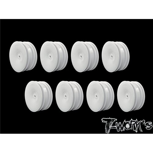 TWORKS 2.2" 12mm Hex  Front Wheel White (B6.1/6.2/RB5/RB6/RB7/YZ2/XB2 ) 8pcs - TE-218-AW-8