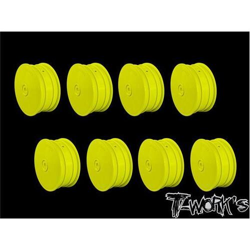 TWORKS 2.2" 12mm Hex 4WD Front Wheel Yellow( For B64/B74/YZ4-SF ) 8pcs - TE-218-BY-8