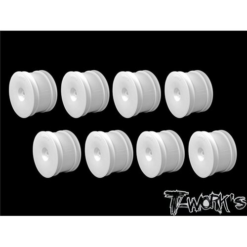 TWORKS 2.2" 12mm Hex Rear Wheel White ( For B6.1/B6.2/B64/B74/YZ2/YZ4/RB7/ZX7/D418/SRX2/SDX4 ) 8pcs - TE-218-CW-8