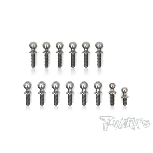 TWORKS 64 Titanium Ball End set ( For Team Associated RC10 B6.1/B6.1D )