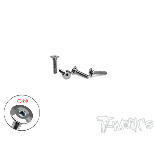 TWORKS 64 Titanium Servo Screw ( 3x3mm ) 4pcs.