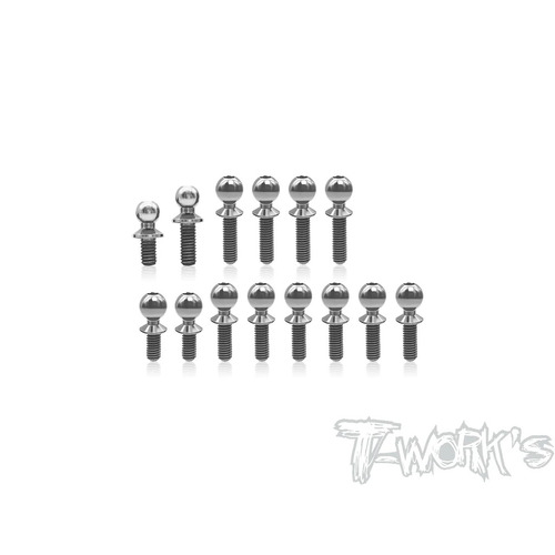 TWORKS 64 Titanium Ball End Set ( For Associated B7/B7D) - TP-197