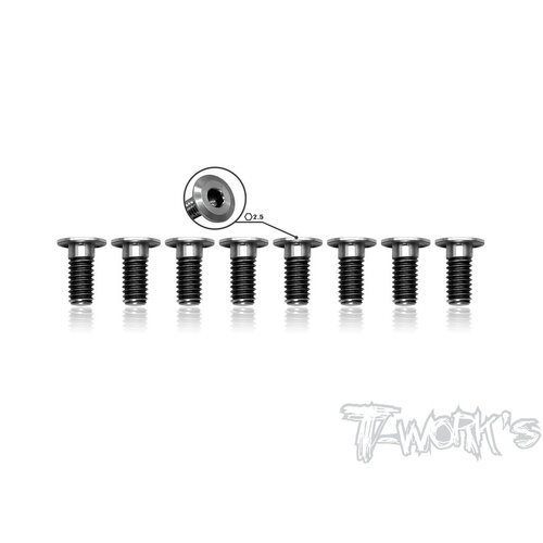 TWORKS 4mm x 8mm Hex. Socket Head Low Profile Half Thread Screws（8pcs) - TSS-408LP