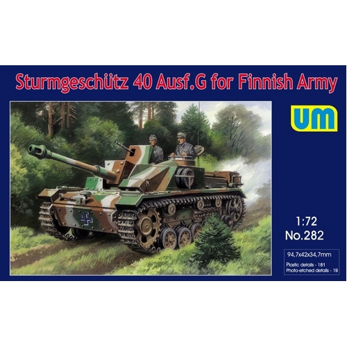 Unimodels 1/72 Sturmgeschutz 40 Ausf.G for Finnish Army Plastic Model Kit