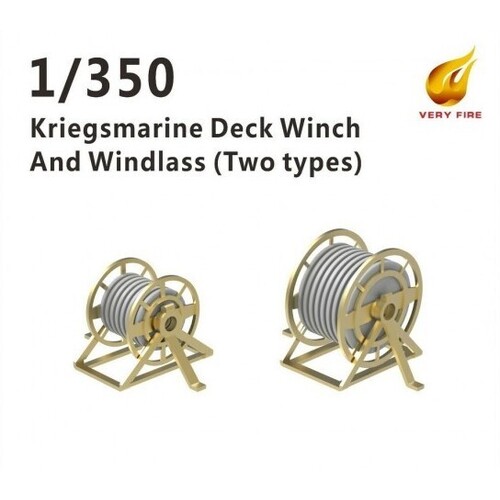 Very Fire - 1/350 Kriegsmarine deck winch and windlass 2 types (22 sets)