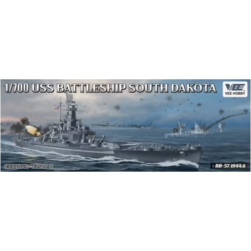 Vee Hobby 1/700 South Dakota Battleship BB-57 1944 Deluxe Edition Plastic Model Kit