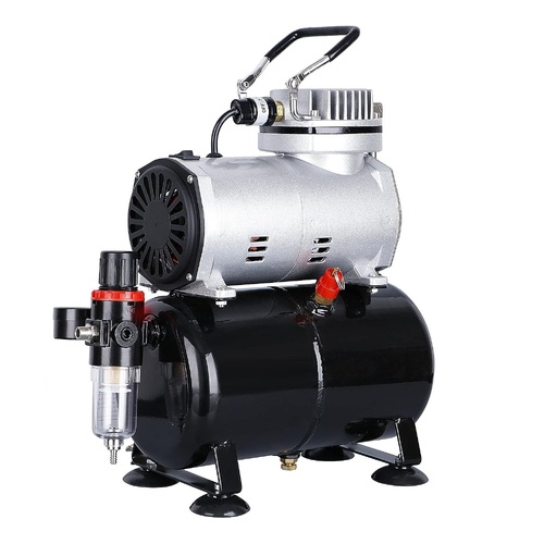 SILENT MINI AIR COMPRESSOR 1/5HP WITH HOLDING TANK, REGULATOR AND WATER TRAP - NHDU-136