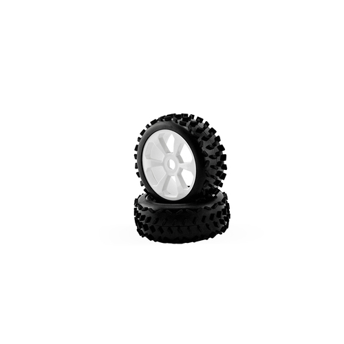 Vision - 1/8 Wheel And Tyre Buggy 6 Spoke White 2 Pieces