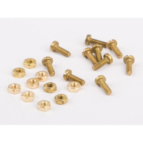 Wilesco Screws And Nuts M2. Each 10 Pc.. Brass