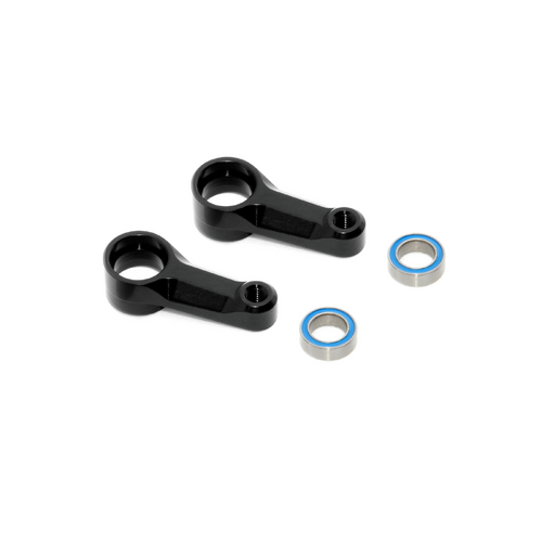 XRAY X4 ALU DUAL STEERING ARM - BLACK + BALL-BEARINGS (2) - XY302517-K