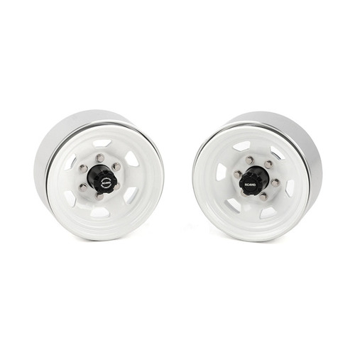 Stamped Steel 1.7" Beadlock SR5 Wheels (White/Black)