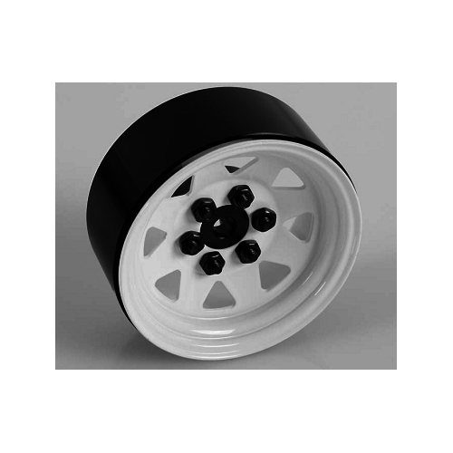 RC4WD 6 Lug Wagon 1.9 Steel Stamped Beadlock wheels white